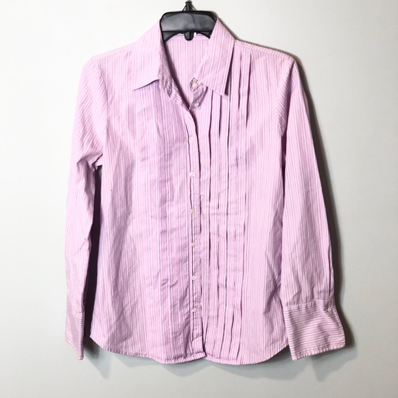 J. Crew lavender button down pleated shirt top - Picture 1 of 4